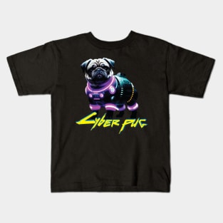 Just a Cyber Pug 2077 Kids T-Shirt